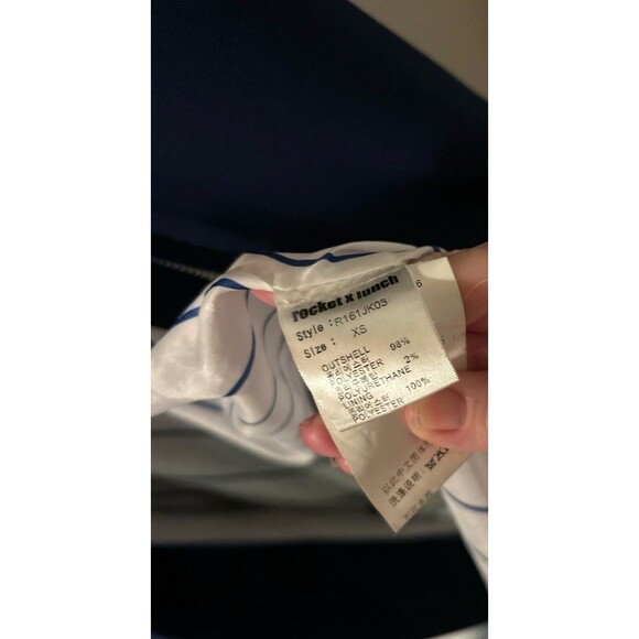 Rocket X Lunch Women’s Size XS Navy Trench Coat W/Zipper & Belt Close. Beautiful - Picture 3 of 10